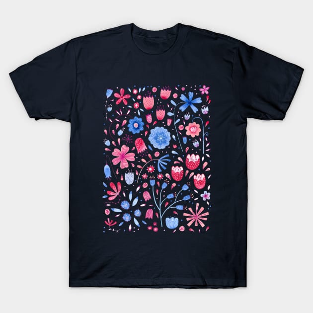 Watercolor Flowers T-Shirt by NicSquirrell